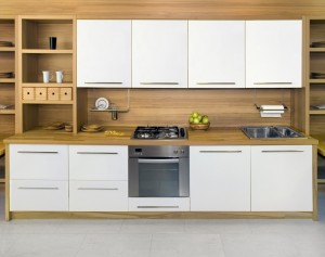 White Cabinets in a Wood Kitchen