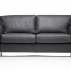 Modern black leather sofa