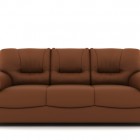Brown leather sofa