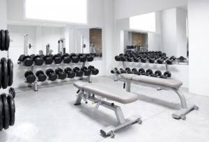 Fitness club style weight training equipment gym