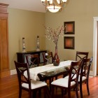 Glass table on wood frame with matching chairs