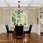 Glass table with leather chairs