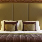 Bed and pillows