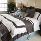 Brown and White Bedding