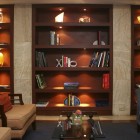 Built-in bookcase with lights