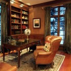Traditional study with bookcase