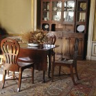 Dining room with wood cabinet