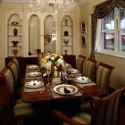 Dining room with glass cabinet