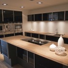 Modern trendy design black wooden kitchen
