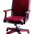 Red leather office chair