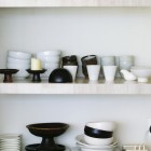 Crockery on shelves