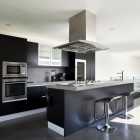 Beautiful new apartment kitchen with concrete floor