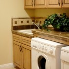 Wood and tile Laundry Room