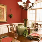 Dining room with chandelier